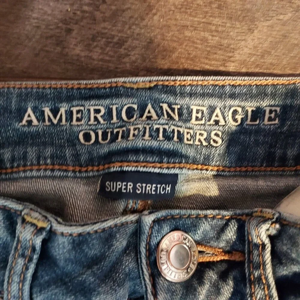 American Eagle Outfitters Super Stretch Skinny Jeans Custom Cut Off Farmgirl - Picture 3 of 8